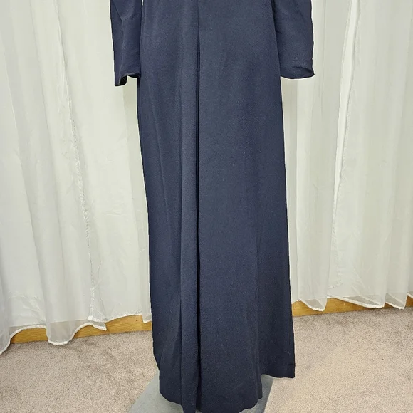 Joseph Aboud Deep Navy Blue Strappy Off-Shoulder Long Sleeve Dress Size 8 - Picture 11 of 14